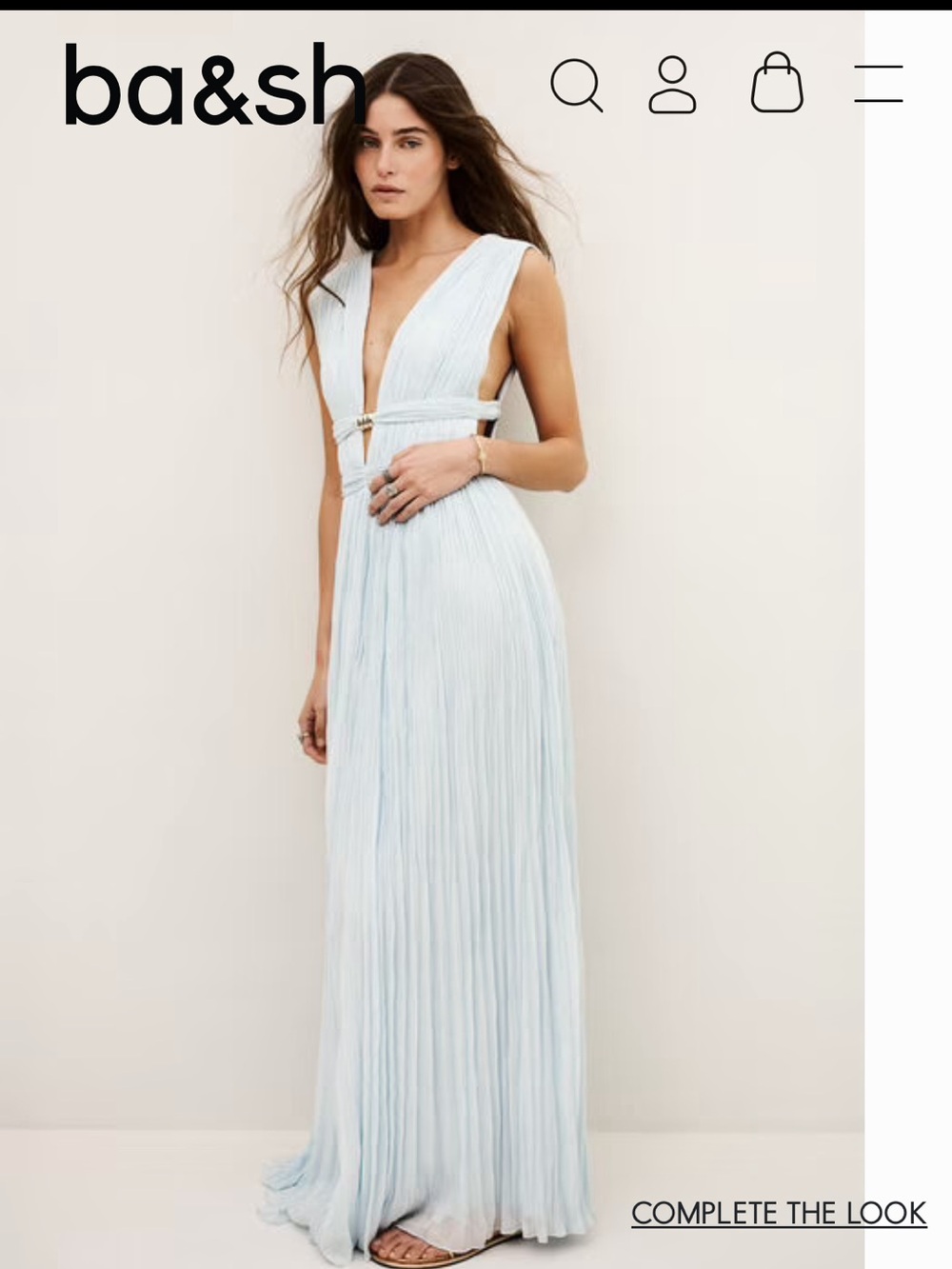 Ba&sh paris light blue tania gown